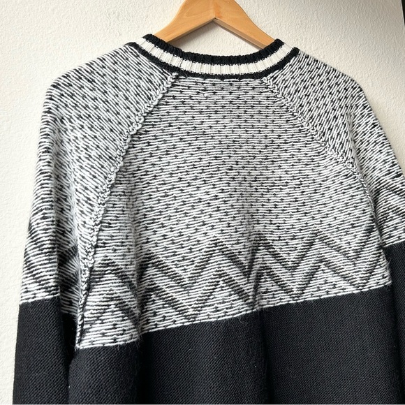 Bonobos SLIM FIT REVERSE FAIR ISLE SWEATER IN SNOW Gray/ BLACK Sz XL - Picture 10 of 15